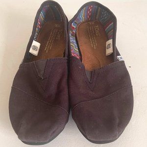 Tom's Womens Black Classics Canvas Flats Size US 9